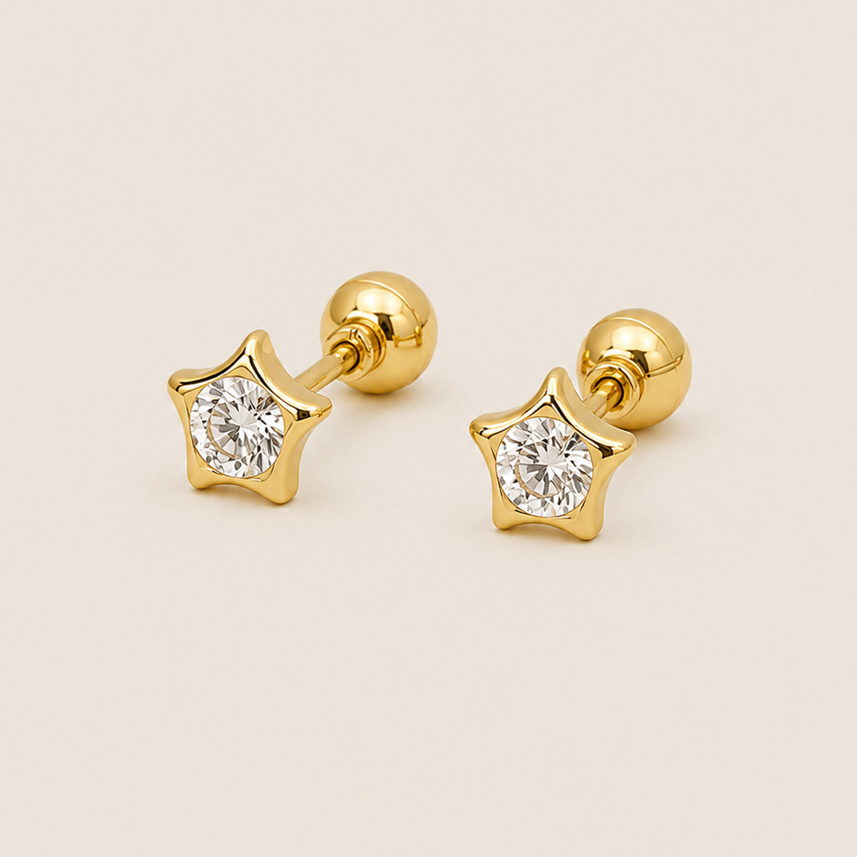 ARETES ABRIDORES ESTRELLA ZIRCÓN REVERSIBLE 18K
