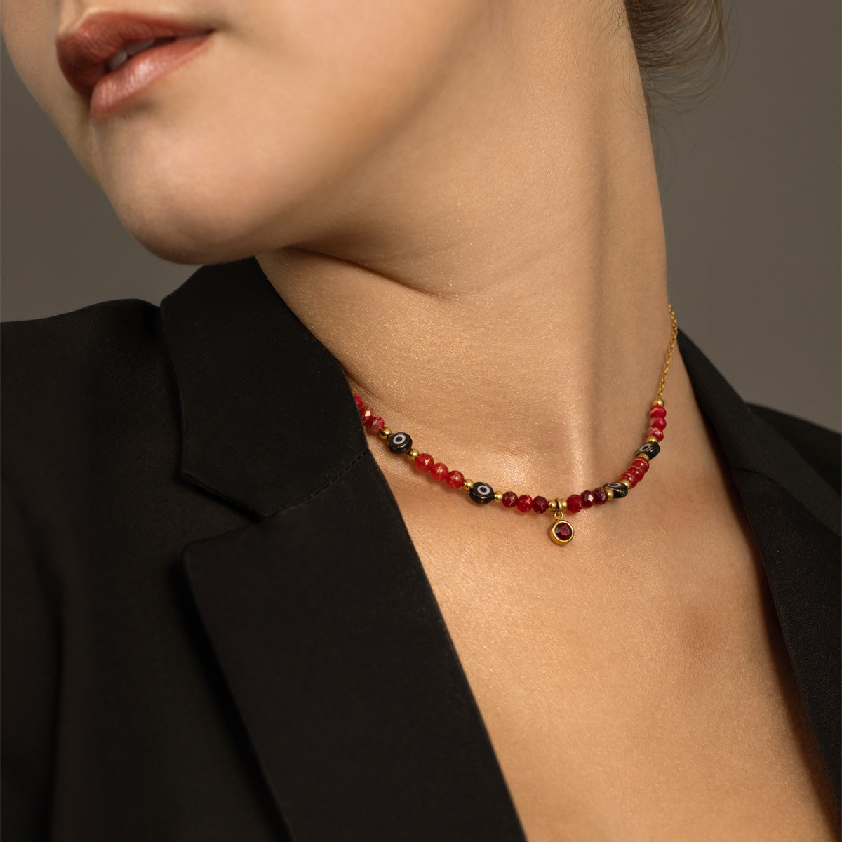 COLLAR OJO TURCO Y ÁGATAS