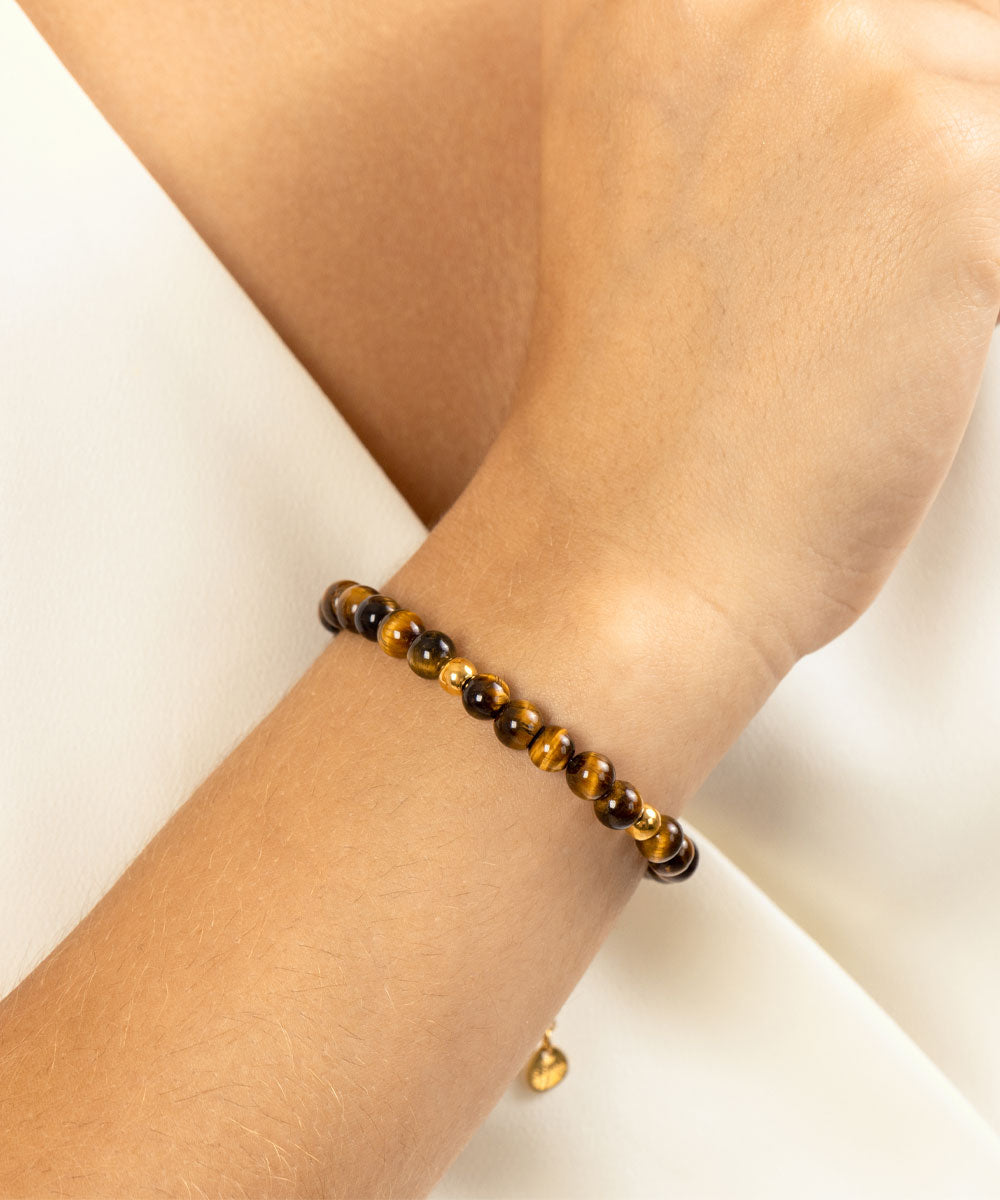 Pulsera Ojo de Tigre | acero inoxidable | piedra natural | Mellany Joyas