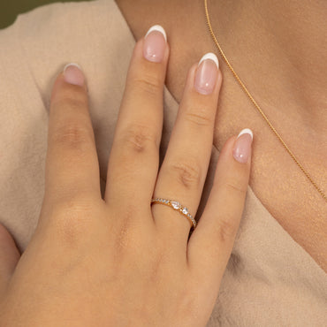 ANILLO GOTA Y CIRCLE ROSÉ