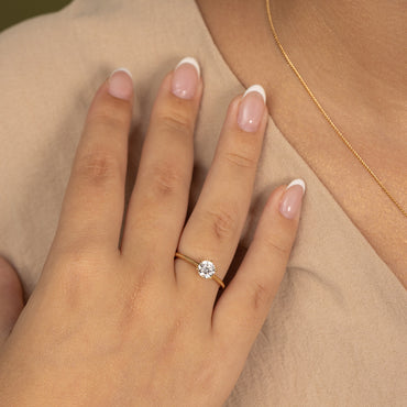 ANILLO SOLITARIO LABRADO ROSÉ