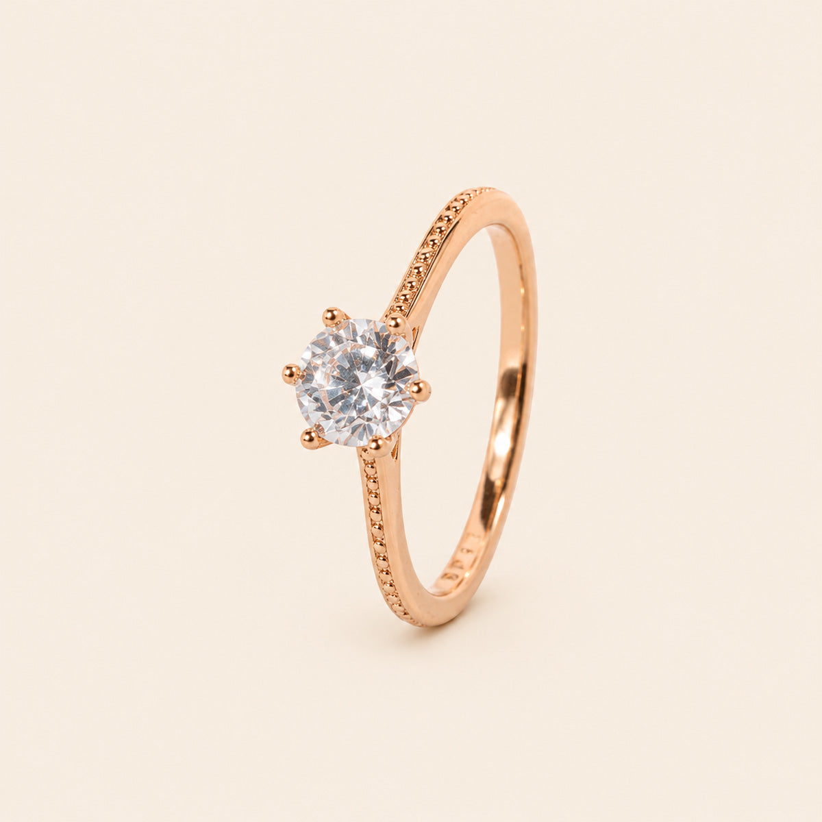ANILLO SOLITARIO LABRADO ROSÉ