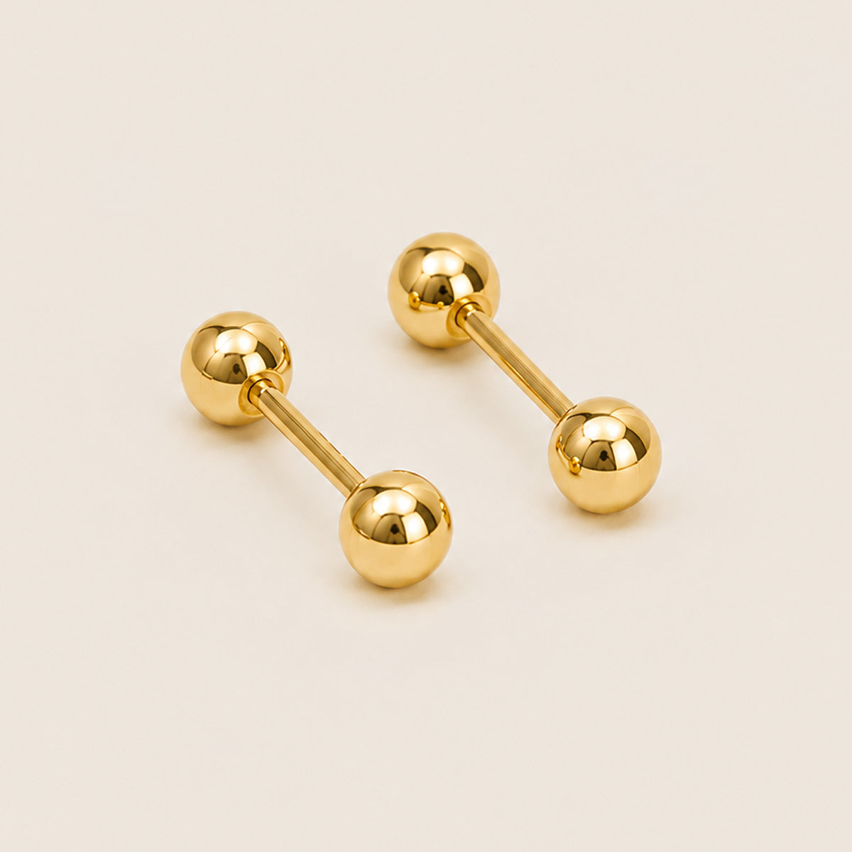 ARETES ABRIDORES BOLITA REVERSIBLE 18K
