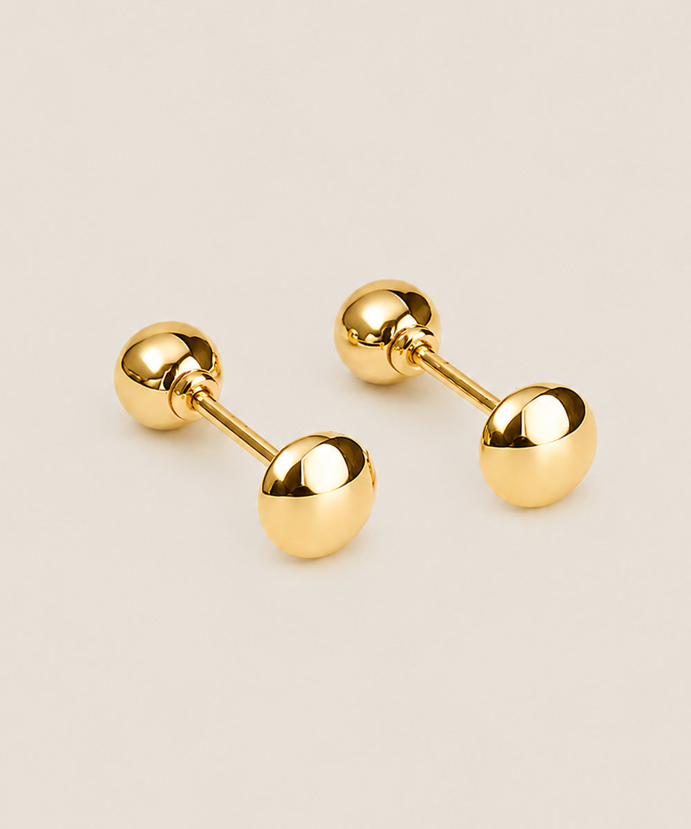 ARETES ABRIDORES LENTEJA REVERSIBLE 18K