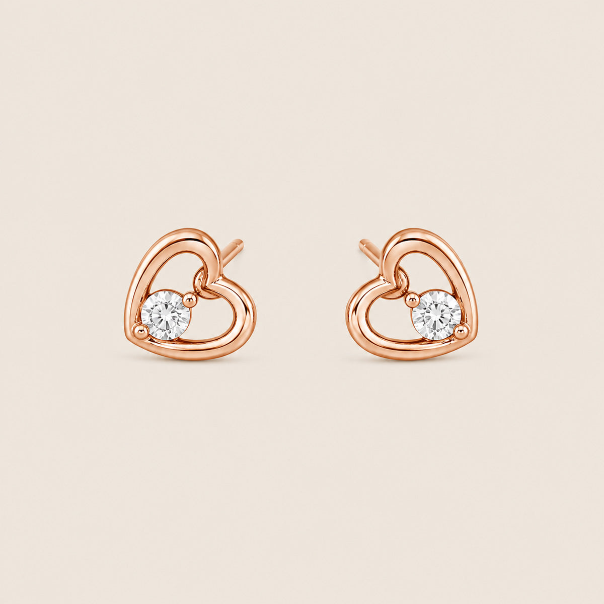 ARETES CORAZÓN MINI ROSÉ