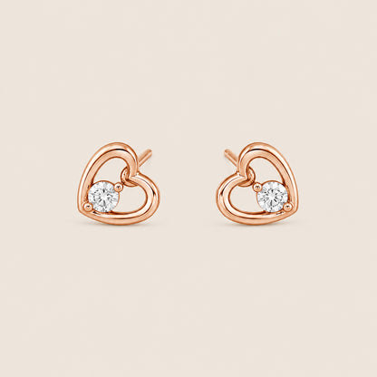 ARETES CORAZÓN MINI ROSÉ