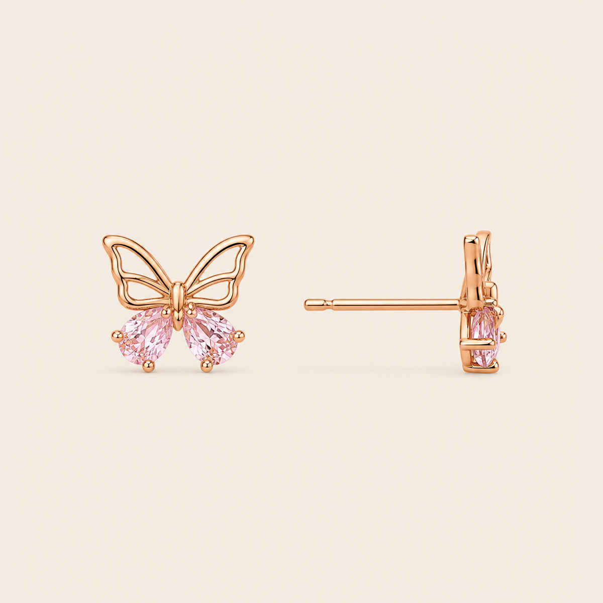ARETES MINI MARIPOSA ROSÉ