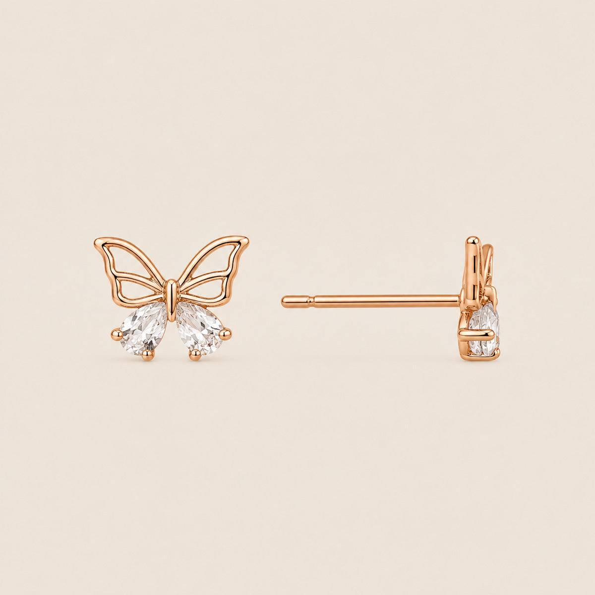 ARETES MINI MARIPOSA ROSÉ