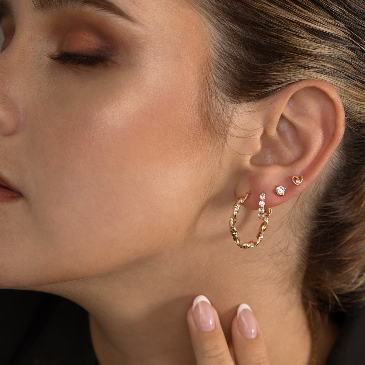 ARETES CORAZÓN MINI ROSÉ