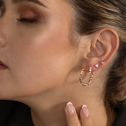 ARETES CORAZÓN MINI ROSÉ