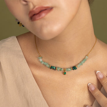 COLLAR JADE Y MALAQUITA