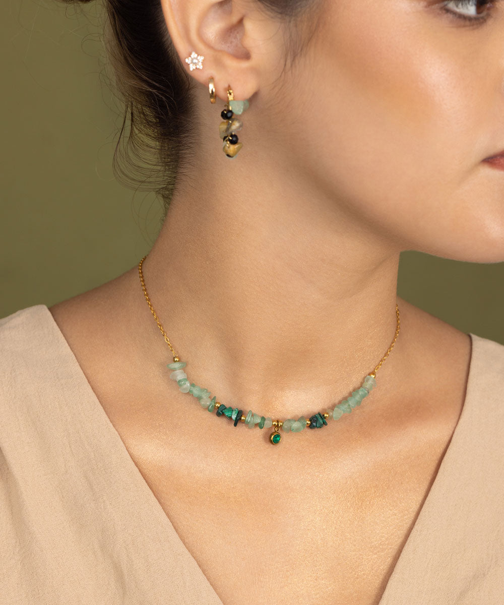 COLLAR JADE Y MALAQUITA