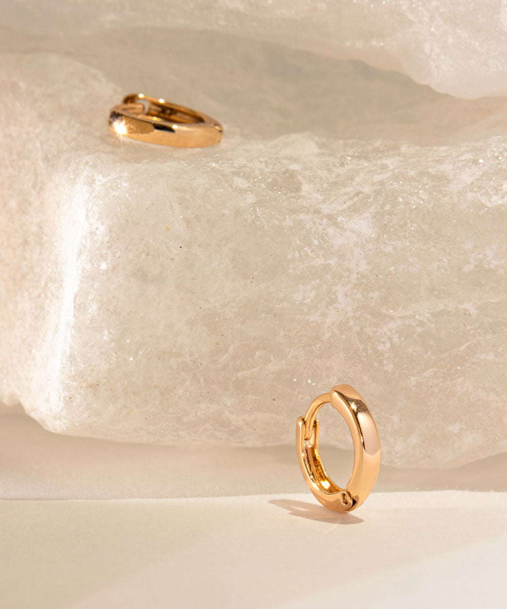 Argollas Básicas Small Rosé | acero inoxidable | baño de oro rosa 18k | Mellany Joyas