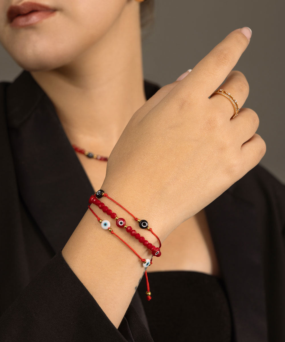 Pulsera Ojo Turco Triple | acero inoxidable | pulsera artesanal | Mellany Joyas