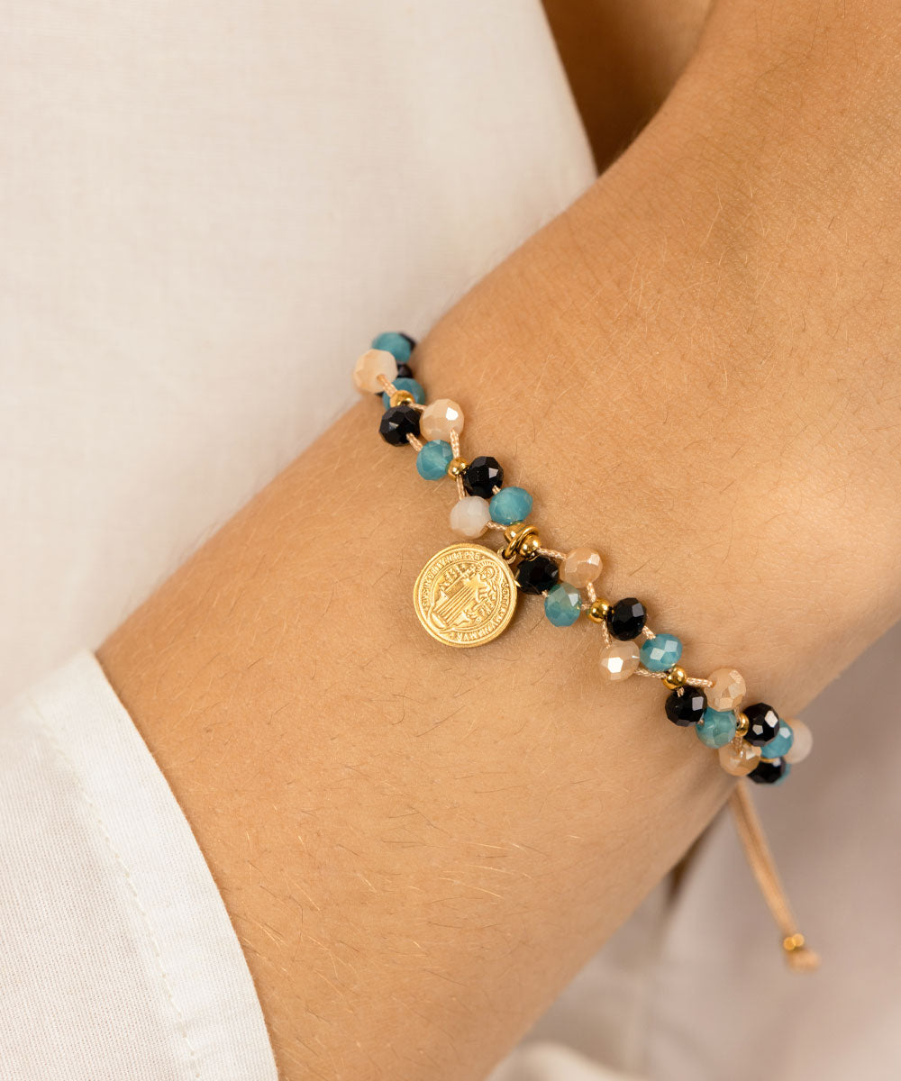 Pulsera San Benito | acero inoxidable | pulsera artesanal | Mellany Joyas