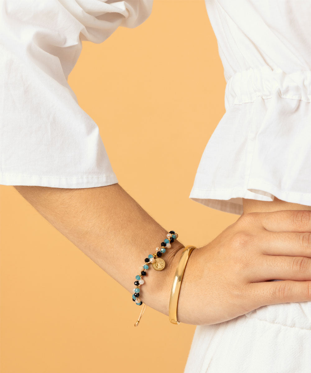 Pulsera San Benito | acero inoxidable | pulsera artesanal | Mellany Joyas