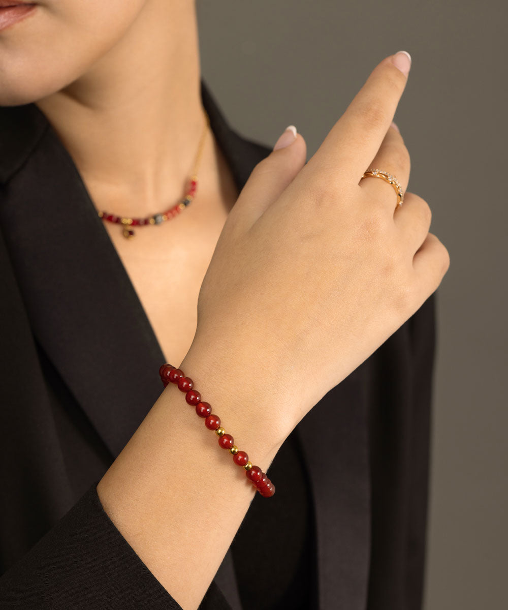 Pulsera Cornalina | acero inoxidable | piedra natural | Mellany Joyas