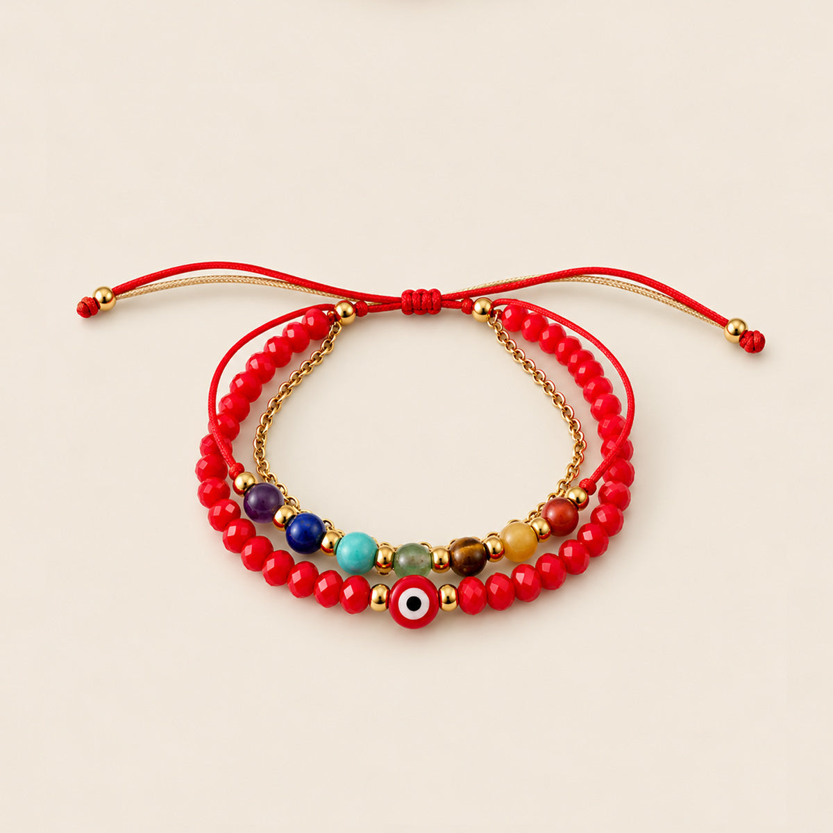 PULSERA SIETE CHAKRAS Y OJO TURCO