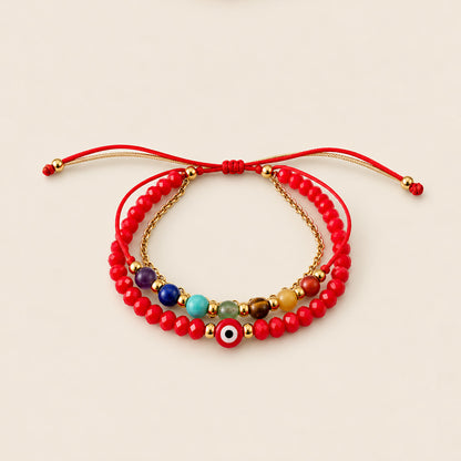 PULSERA SIETE CHAKRAS Y OJO TURCO