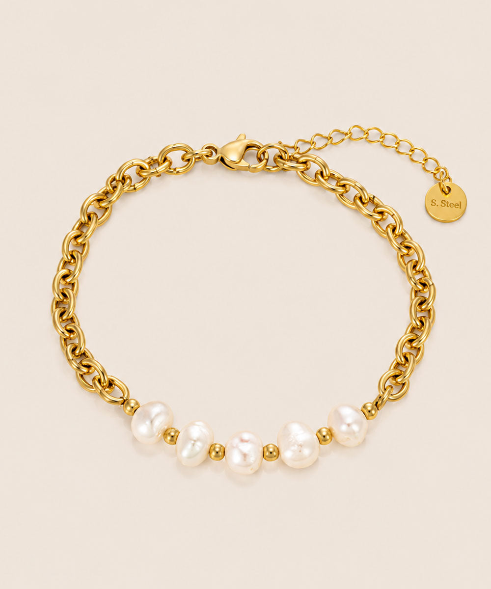 PULSERA PERLAS DE RÍO CHUNKY